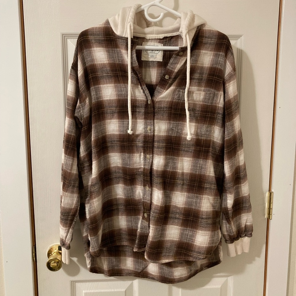 AE Plaid Hoodie